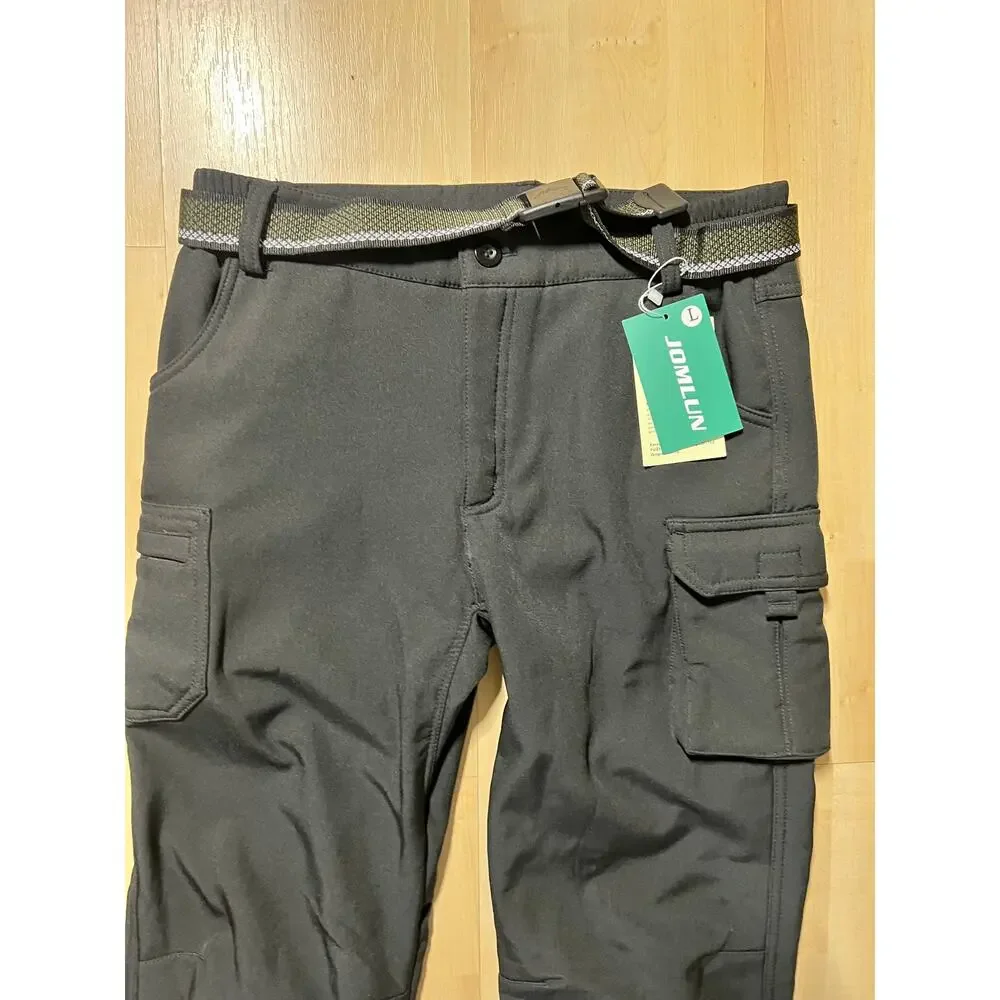 JOMLUN Cargo Pants Kids Size L Black Softshell Hiking Outdoor Travel Tactical